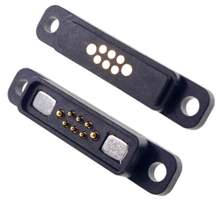 Magnetischer Steckverbinder 2+6, 1Paar |
2 Magnete, 6 Kontakte, Max. 5 A/36 VDC
vergoldete Kontakte, wasserdicht IP67
Zum Löten zusammenstecken!